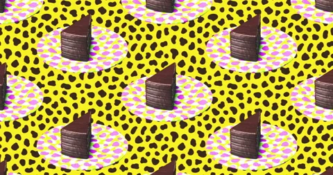 Minimal animation design. 3d creative chocolate cake Video stock 143787704