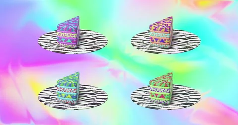 Minimal animation design. 3d creative chocolate unicorn cake Video stock 143787767