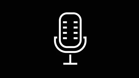 Minimal animation of microphone on black background. Music Concept Stock Footage 133510472