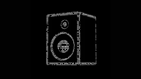 Minimal animation of rotating speaker on black background. Stock-Footage 171052794
