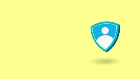 Minimal Animation video template of 3D Blue shield with user icon Stock Footage 246491867