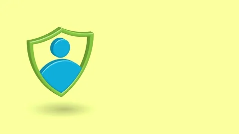 Minimal Animation video template of 3D Shield with user icon Stock Footage 246491870