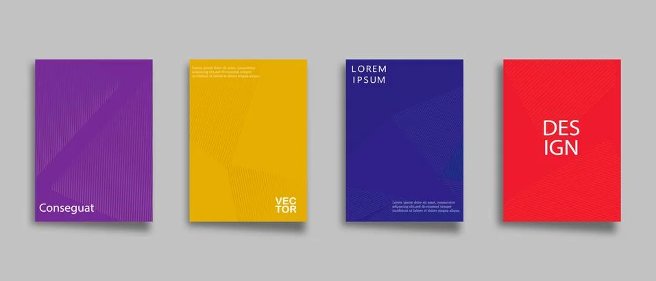 Minimal annual report design vector collection. Halftone texture cover templates Illustrazione stock