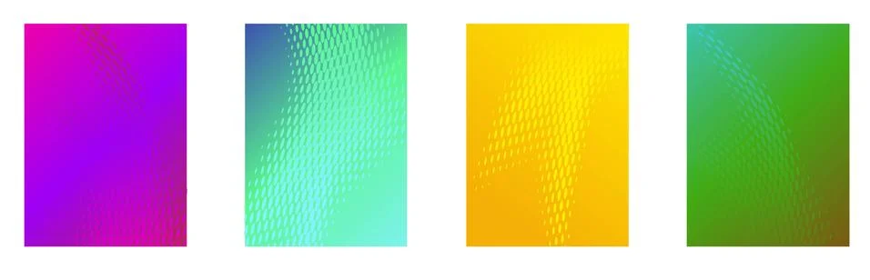 Minimal annual report design vector collection. Halftone stripes edged textur Stock Illustration