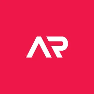 Minimal AR logo, clean and modern style isolated on red background. vector ep Stock Illustration