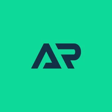 Minimal AR logo, clean and modern style isolated on green background. vector  Stock Illustration