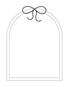 Minimal arched bow black and white retro frame Stock Illustration