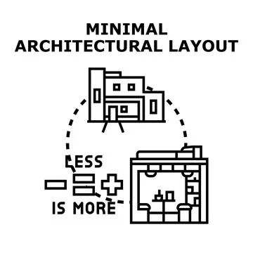 Minimal architectural layout concept demonstrating efficient space Stock Illustration