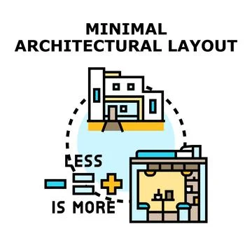 Minimal architectural layout concept demonstrating efficient space Stock Illustration