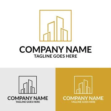 Minimal architectural logo design template Stock Illustration