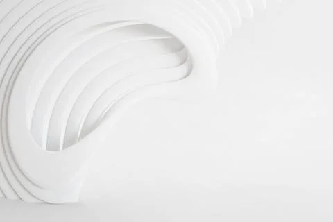 Minimal architecture background. White wave texture soft wallpaper. Stock Illustration
