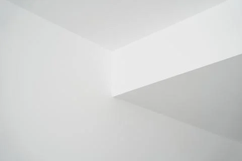 Minimal architecture interior with clean white geometric corner design Stock Photos