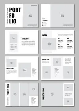 Minimal Architecture Portfolio Brochure Layout Stock Illustration