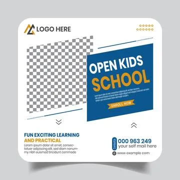 Minimal Back To School Web Banner Template Stock Illustration