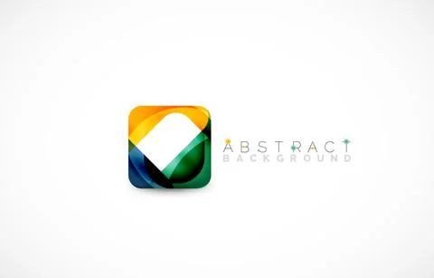 Minimal background. Abstract square shape with round corners created with wavy Stock Illustration