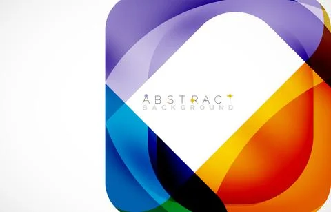 Minimal background. Abstract square shape with round corners created with wavy 库存插图