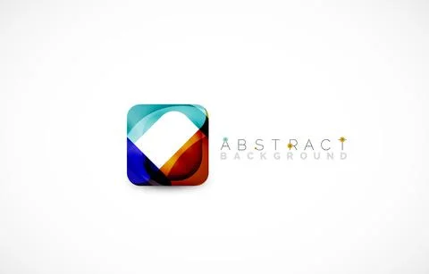 Minimal background. Abstract square shape with round corners created with wavy Illustrazione stock