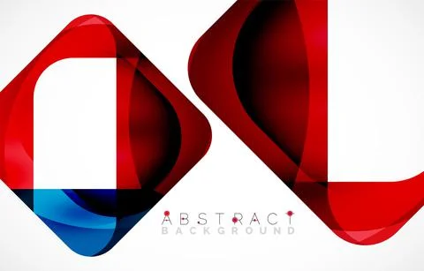 Minimal background. Abstract square shape with round corners created with wavy Stock Illustration