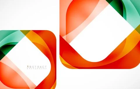 Minimal background. Abstract square shape with round corners created with wavy Illustrazione stock