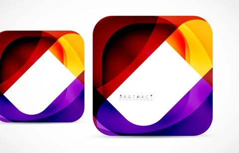 Minimal background. Abstract square shape with round corners created with wavy Stock Illustration