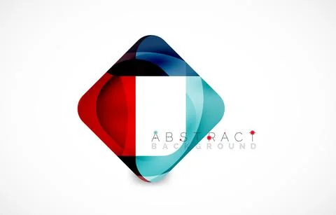 Minimal background. Abstract square shape with round corners created with wavy 스톡 일러스트