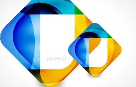 Minimal background. Abstract square shape with round corners created with wavy Illustrazione stock