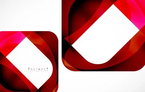 Minimal background. Abstract square shape with round corners created with wavy 스톡 일러스트