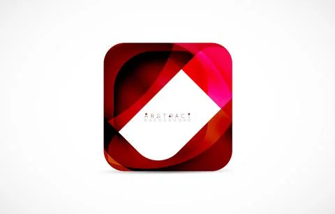 Minimal background. Abstract square shape with round corners created with wavy 스톡 일러스트