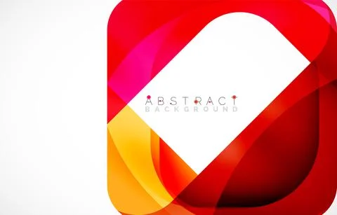 Minimal background. Abstract square shape with round corners created with wavy Stock Illustration