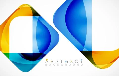 Minimal background. Abstract square shape with round corners created with wavy Illustrazione stock