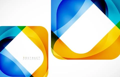 Minimal background. Abstract square shape with round corners created with wavy Stock Illustration