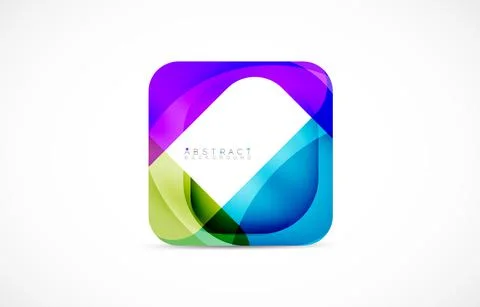 Minimal background. Abstract square shape with round corners created with wavy Stock Illustration