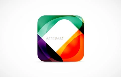 Minimal background. Abstract square shape with round corners created with wavy Stock Illustration
