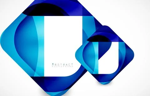 Minimal background. Abstract square shape with round corners created with wavy Illustrazione stock