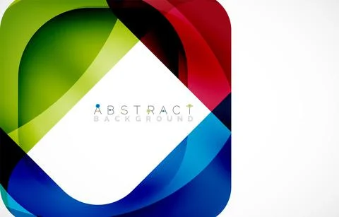 Minimal background. Abstract square shape with round corners created with wavy Stock Illustration