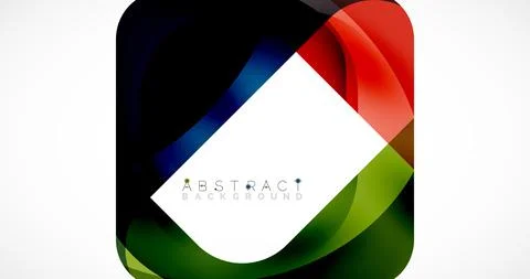 Minimal background. Abstract square shape with round corners created with wavy Illustrazione stock