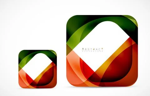Minimal background. Abstract square shape with round corners created with wavy Illustrazione stock