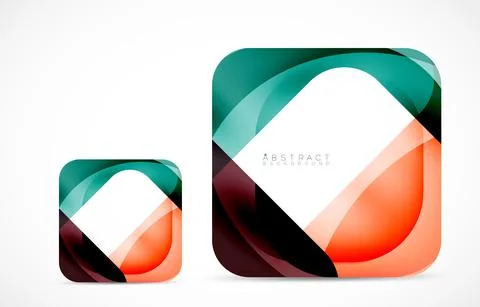 Minimal background. Abstract square shape with round corners created with wavy Illustrazione stock
