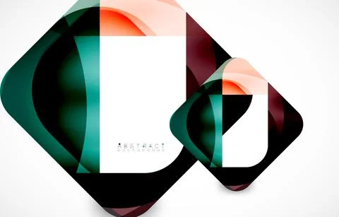 Minimal background. Abstract square shape with round corners created with wavy Illustrazione stock