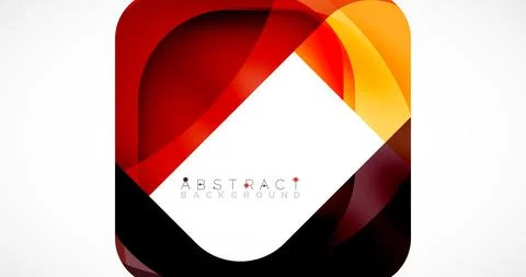 Minimal background. Abstract square shape with round corners created with wavy Stock Illustration