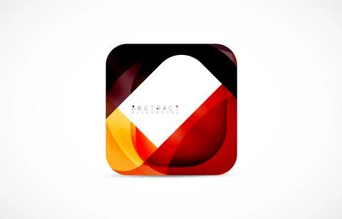 Minimal background. Abstract square shape with round corners created with wavy Stockillustratie