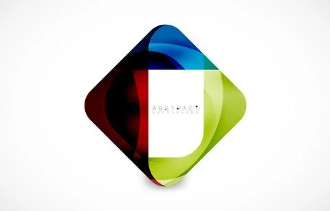 Minimal background. Abstract square shape with round corners created with wavy Stock Illustration