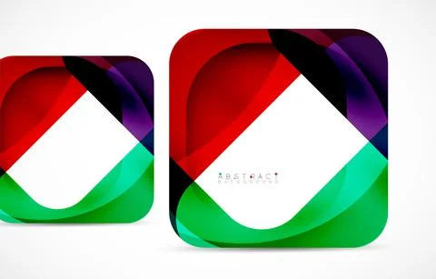 Minimal background. Abstract square shape with round corners created with wavy Stock Illustration