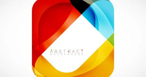 Minimal background. Abstract square shape with round corners created with wavy Stock Illustration