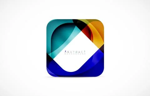 Minimal background. Abstract square shape with round corners created with wavy Stock Illustration
