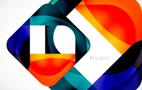 Minimal background. Abstract square shape with round corners created with wavy 스톡 일러스트