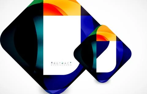 Minimal background. Abstract square shape with round corners created with wavy Illustrazione stock