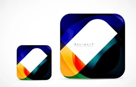 Minimal background. Abstract square shape with round corners created with wavy Stock Illustration