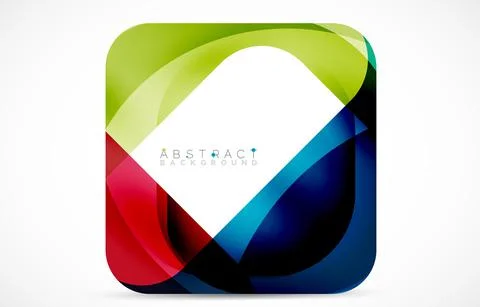 Minimal background. Abstract square shape with round corners created with wavy Stock Illustration