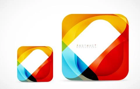 Minimal background. Abstract square shape with round corners created with wavy Illustrazione stock